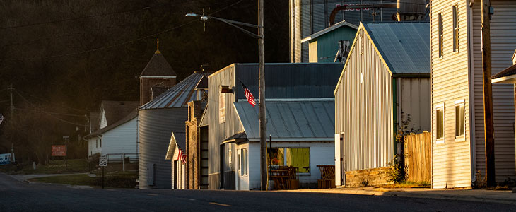 Buildings in a rural town