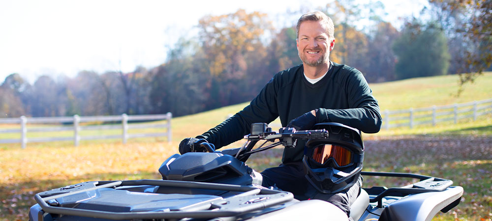 man on atv